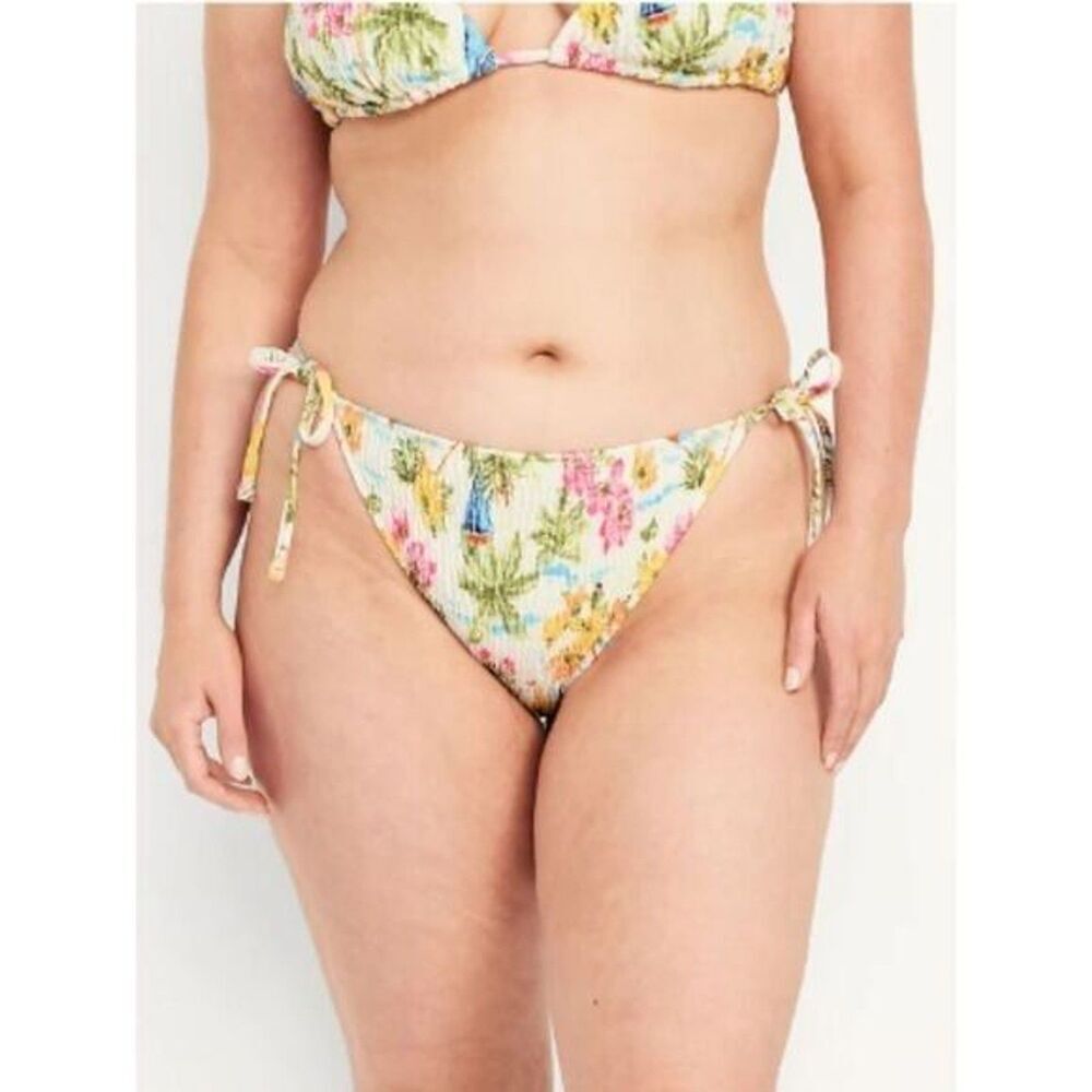 Old Navy Women’s Mid-Rise String Bikini Swim Bottoms Sailboat Print Size 3XL
